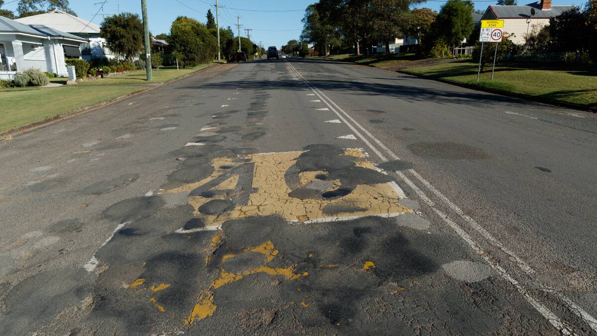 BUMPY RIDE: The sorry state of Dungog's roads is an election issue in the town. Picture: Max Mason-Hubers