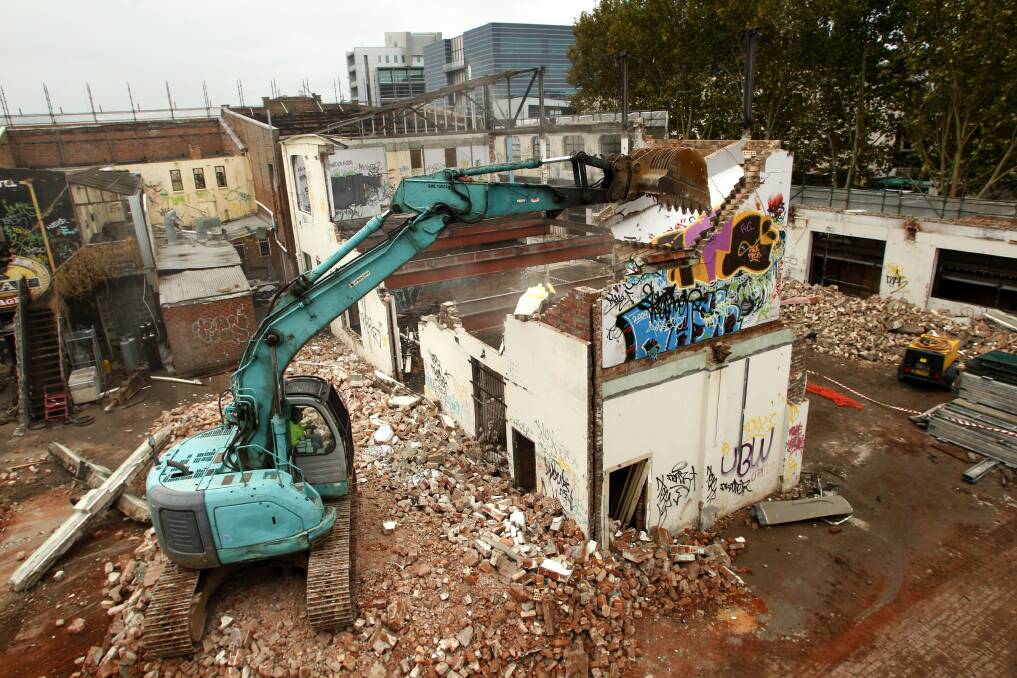 The Empire Hotel being demolished in 2011.