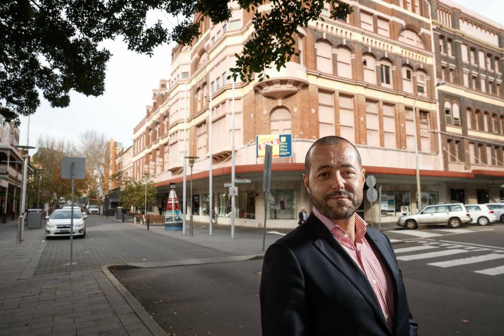 Iris chief executive Sam Arnaout in front of the former David Jones building, where he hopes to open a five-star hotel.