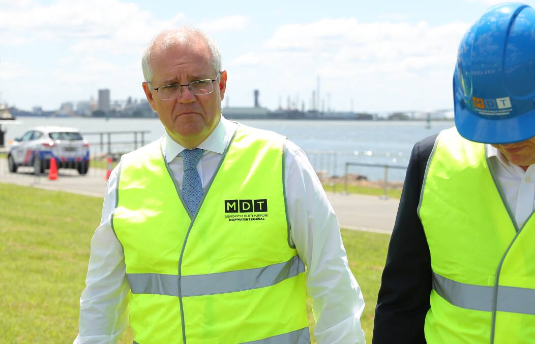 FAN: Scott Morrison meeting Port of Newcastle representatives in March. The Prime Minister says he supports the port operating as competitively as possible. 
