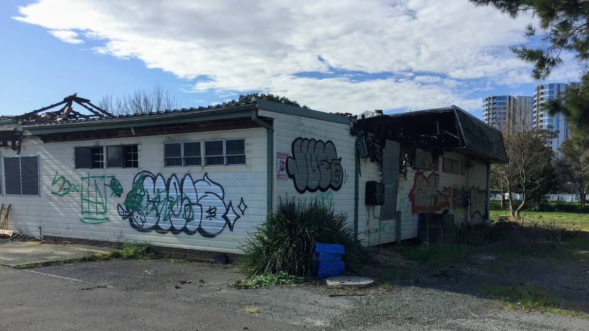 The fire-damaged former National Park Bowling Club is about to be demolished.