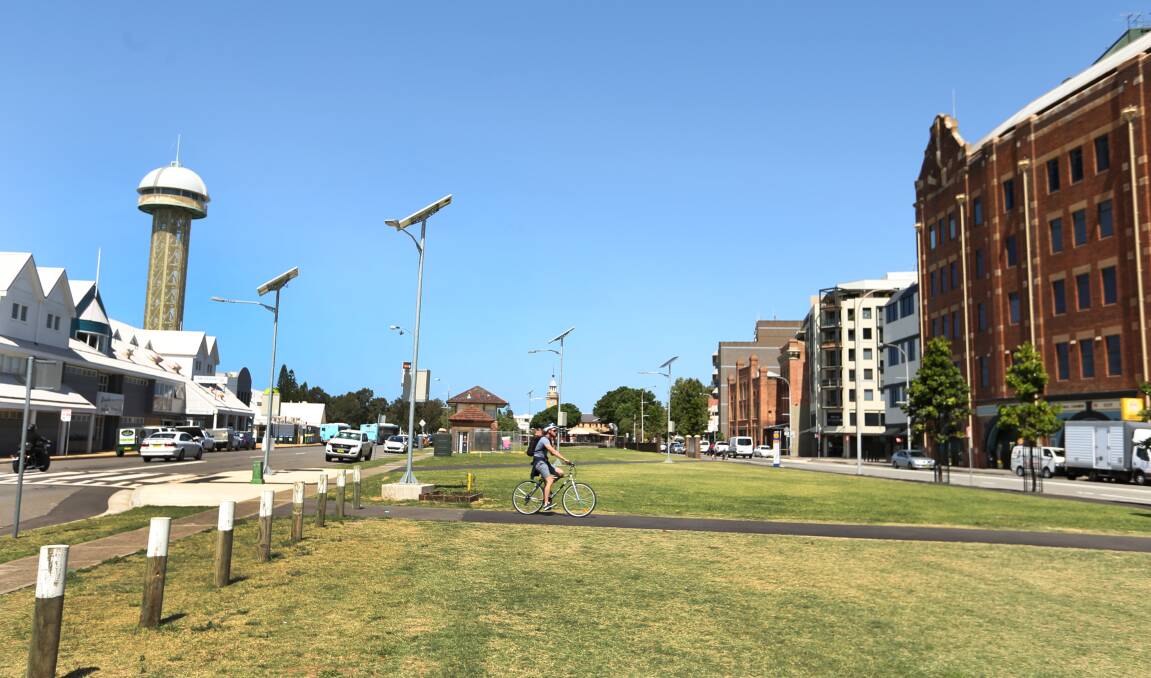 GREEN BELT: A section of the former rail corridor being transformed into the Market Street Lawn. Picture: Marina Neil