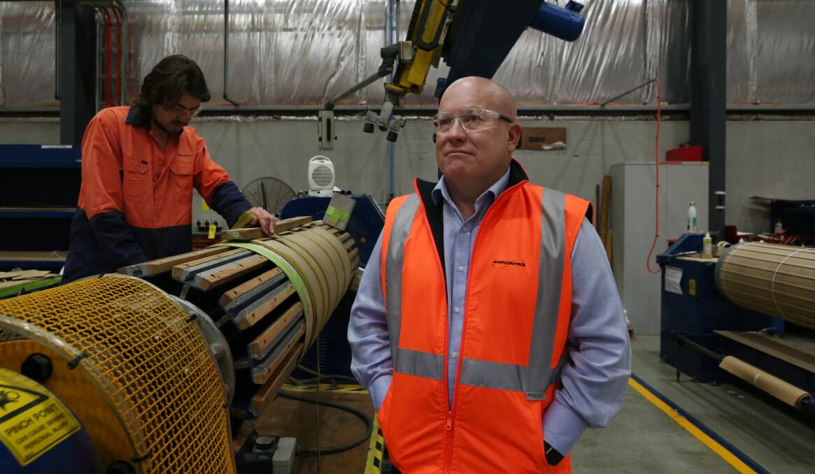 SOLD: Ampcontrol chief executive Rod Henderson at the firm's Tomago factory in 2020. Picture: Simone De Peak 