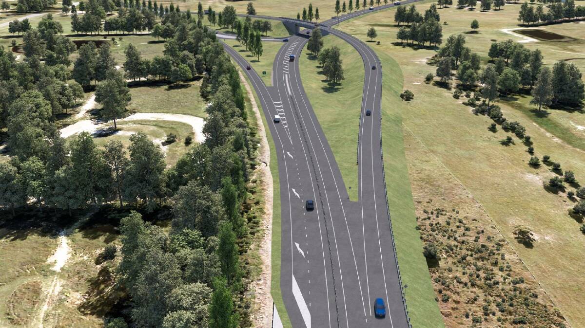 An artist's impression of a Muswellbrook bypass interchange. Image supplied
