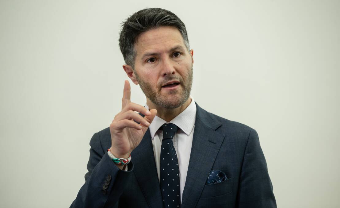 JOBS FOCUS: Customer Service Minister Victor Dominello on a visit to Newcastle in July to discuss the city's late-night trading restrictions with hotel, political, business and community representatives. Picture: Marina Neil