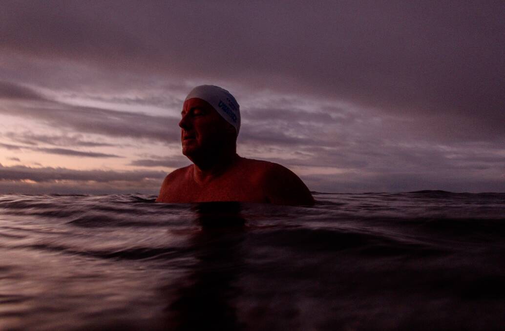 NEW HORIZON: Marathon swimmer Craig Clarke at Horseshoe Beach. He is preparing to swim from Catherine Hill Bay to Newcastle next month to raise money for Beyond Blue. Pictures: Max Mason-Hubers 