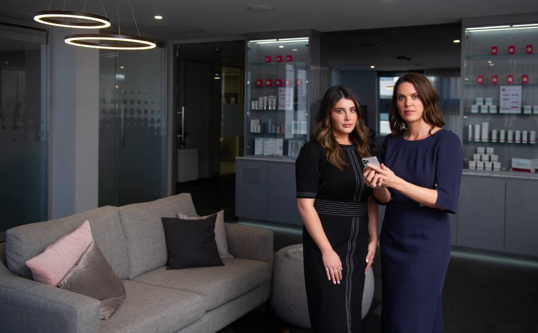 Identity theft: Jess Laing and Amber Moncrieff, of Hunter Plastic Surgery, have had their business and social media pages targeted by scammers. Picture: Marina Neil