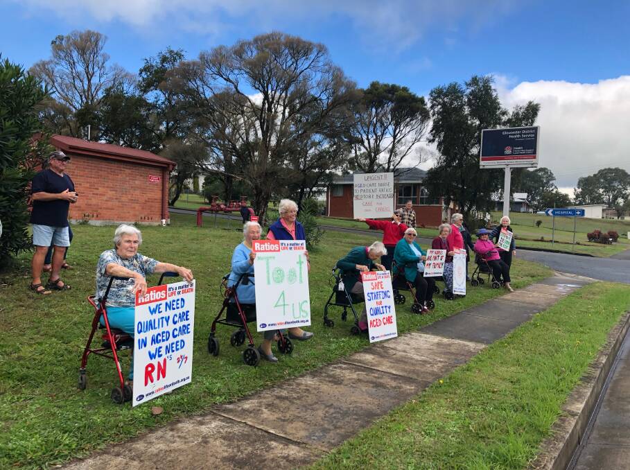 Protest: Residents, relatives and staff at Gloucester's nursing home are not happy about the proposed staff changes when beds are transferred to the new Anglican Care facility.