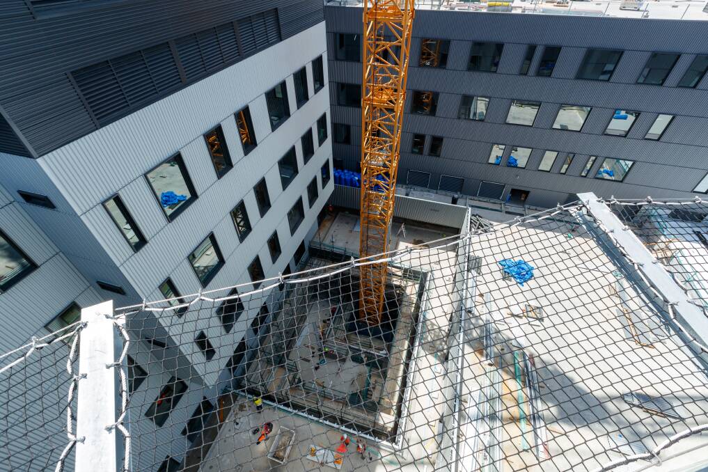 On the rise: The new Maitland Hospital is entering the final stages of construction. 
