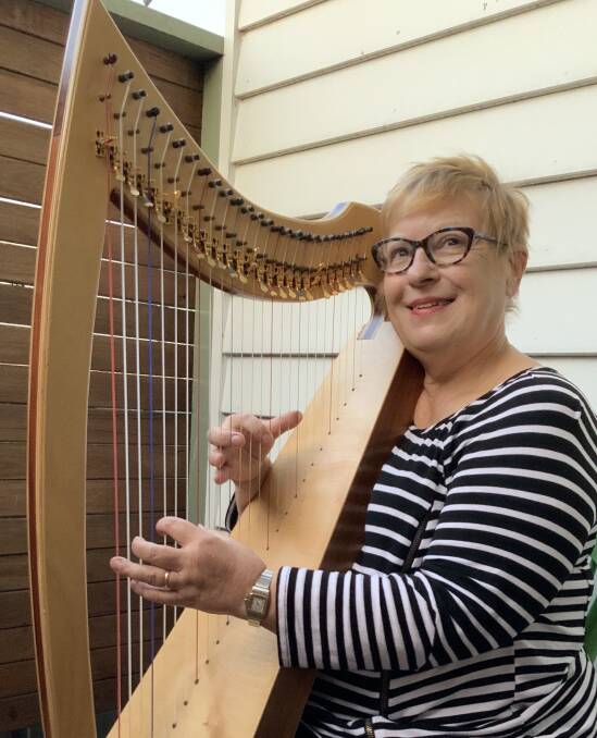 Gentle farewell: Therapeutic harpist, Anita Zielomka, will demonstrate how she uses the harp to calm and comfort people in their final hours at the Open Day.