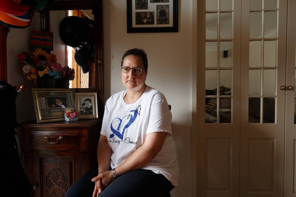 Painful wait: Macquarie Hills mother Joanne Parkinson, 38, wants bowel cancer symptoms to be taken more seriously for people aged under 50 after several misdiagnoses last year. She waited almost two months from a stage four diagnosis to start "urgent" chemo. Picture: Max Mason-Hubers