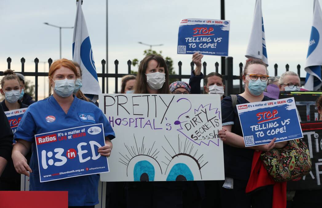 Not coping: Members of Maitland Hospital's NSWNMA branch say they are at breaking point. Picture: Simone De Peak