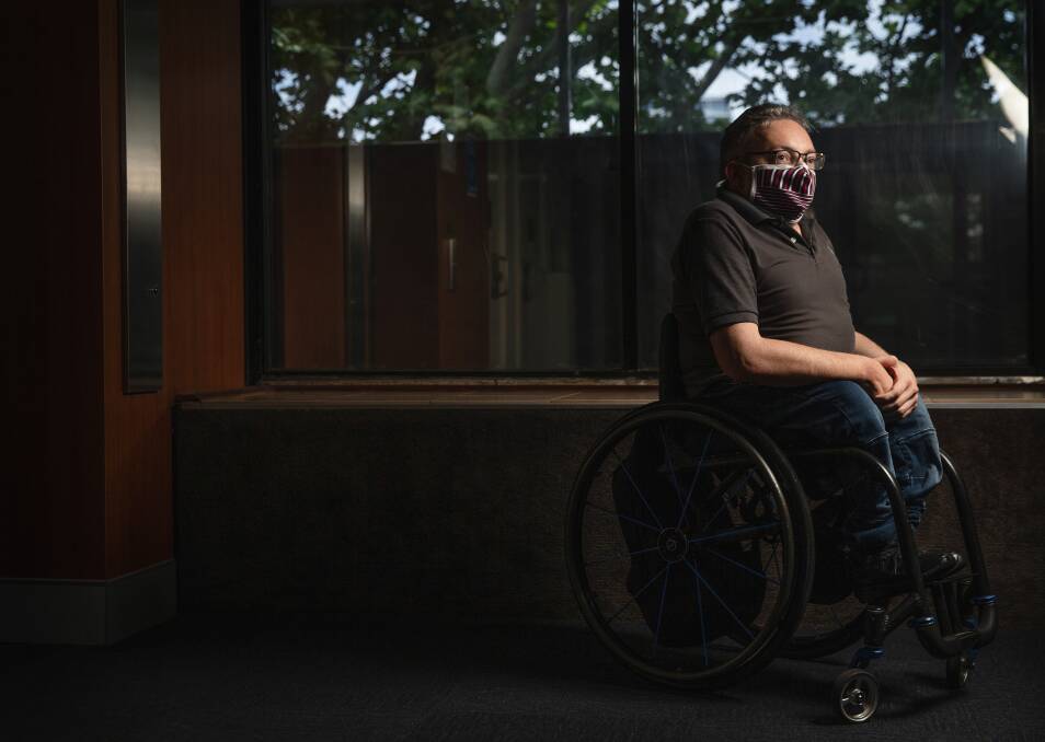 Concerned: David Belcher, of CEDA, said once again, peak disability bodies were left out of the decision to scrap household contact isolation rules for COVID-19. Picture: Marina Neil