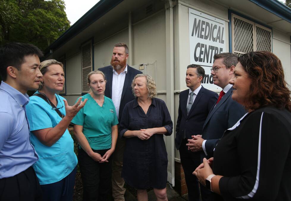 WORKFORCE: Local GPs Dr Lee Fong, Dr Fiona van Leeuwen and Dr Melissa Collogan met with Hunter Labor representatives Dan Repacholi, Sharon Claydon, Pat Conroy and Meryl Swanson for Shadow Minister for Health Mark Butler's visit on Tuesday. Picture: Simone De Peak
