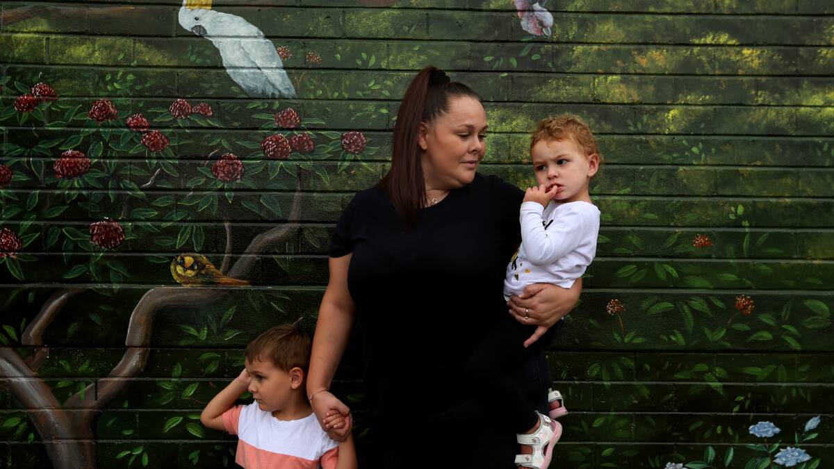 Fighter: Cassie Johnston is fighting for more time with her children - Jack, 4, and Maddison, 22 months - after a diagnosis with clear cell sarcoma. A Go Fund Me has been set up to help her access expensive immunotherapies. Picture: Simone De Peak