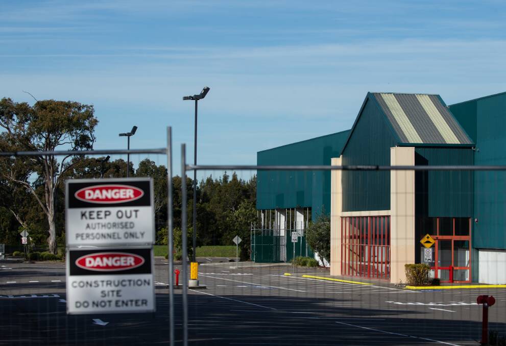 Shed shot: The former Bunnings at Belmont is being converted into the state's second mass vaccination centre. It is expected to open mid-July and have the capacity to administer 20,000 vaccines a week. Picture: Marina Neil