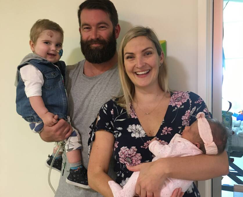 Family: Jack Kenny, with dad Patrick, mum Victoria, and baby sister, Chloé. They are urging people to donate blood, and talk to loved ones about organ donation.