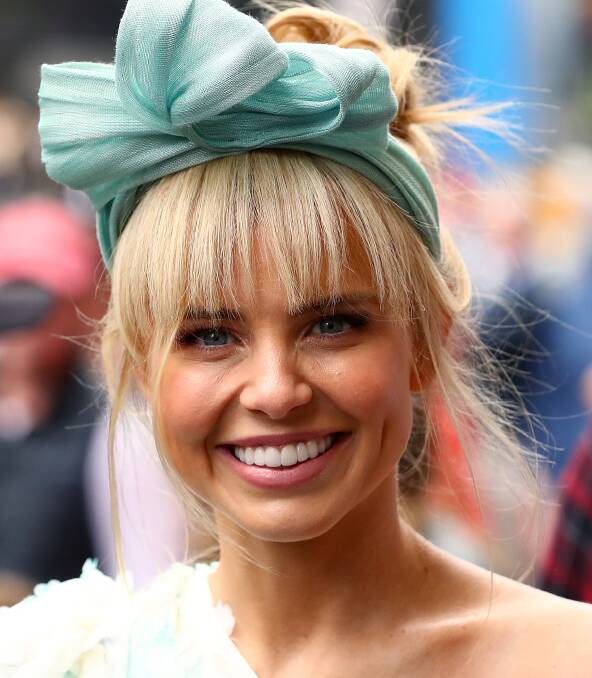 The face of the race: Tegan Martin was this year's Melbourne Cup ambassador. Pictured at the 2019 Melbourne Cup Parade on Monday.