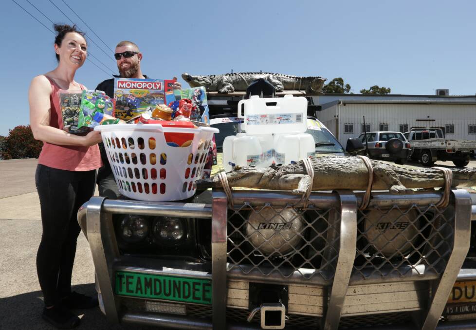 Helping hands: Mick and Bianca Judd - The Little Juddies - hope to take another two semi-trailer loads of food and supplies to drought-affected farmers for Christmas on December 7. Picture: Simone De Peak