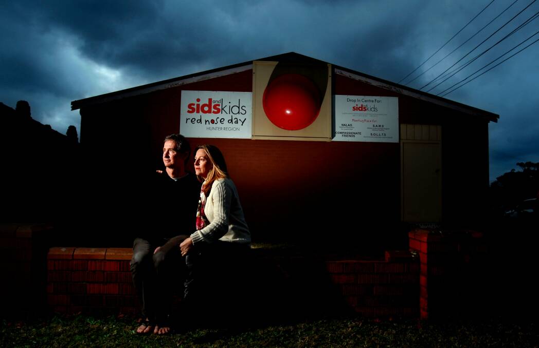 Mark and Jenny Richards pictured outside the Red Nose office back in Newcastle in 2012.