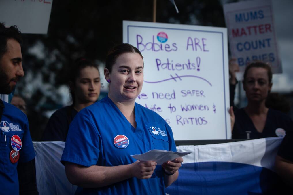 Count them: Jessica Plater, a NSW Nurses and Midwives' Association delegate, said they were tired, frustated and exhausted. Picture: Marina Neil