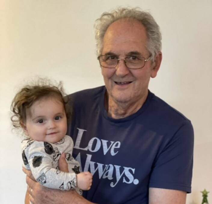 Love always: Anthony Boyle - who everyone called Tony - pictured with his great-granddaughter, Saskia. Tony died in Queensland on Saturday. Now his daughter is seeking an exemption to attend his funeral.