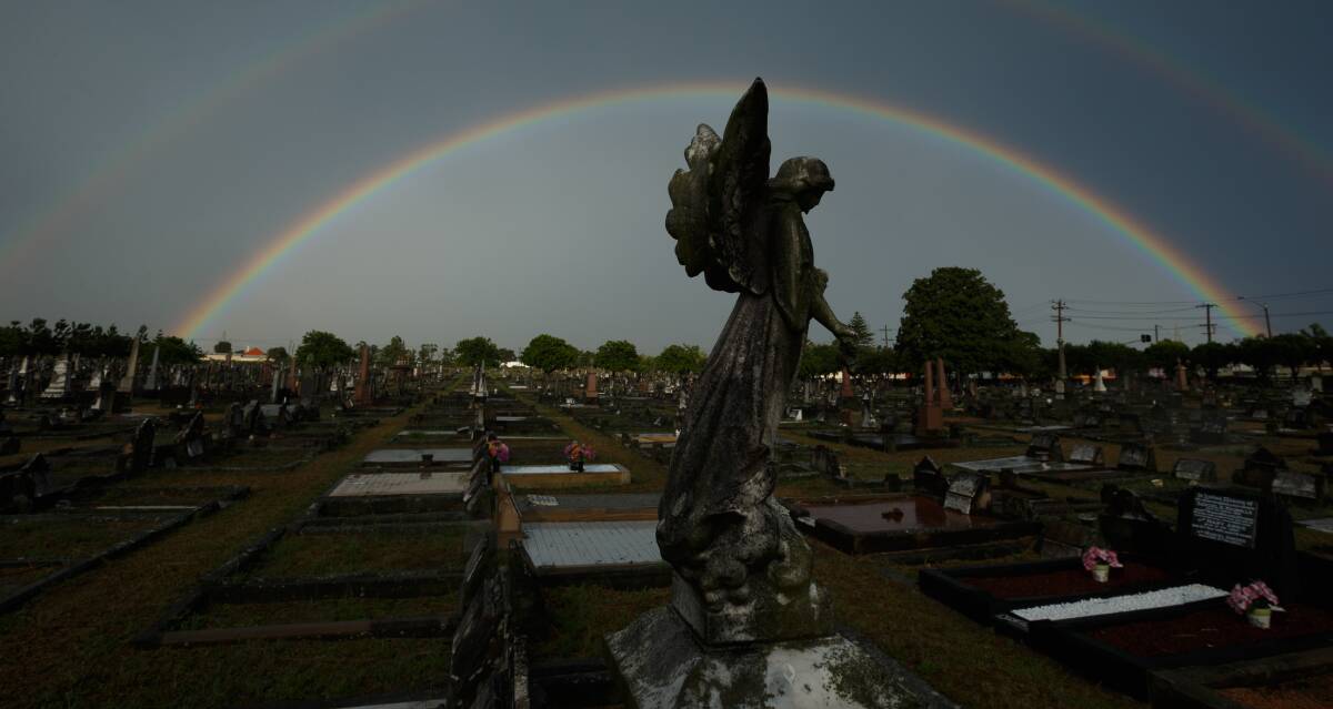 Gateway to eternity: Sandgate Cemetery remains open but social distancing practices have been introduced to protect mourners. Picture: Max Mason Hubers