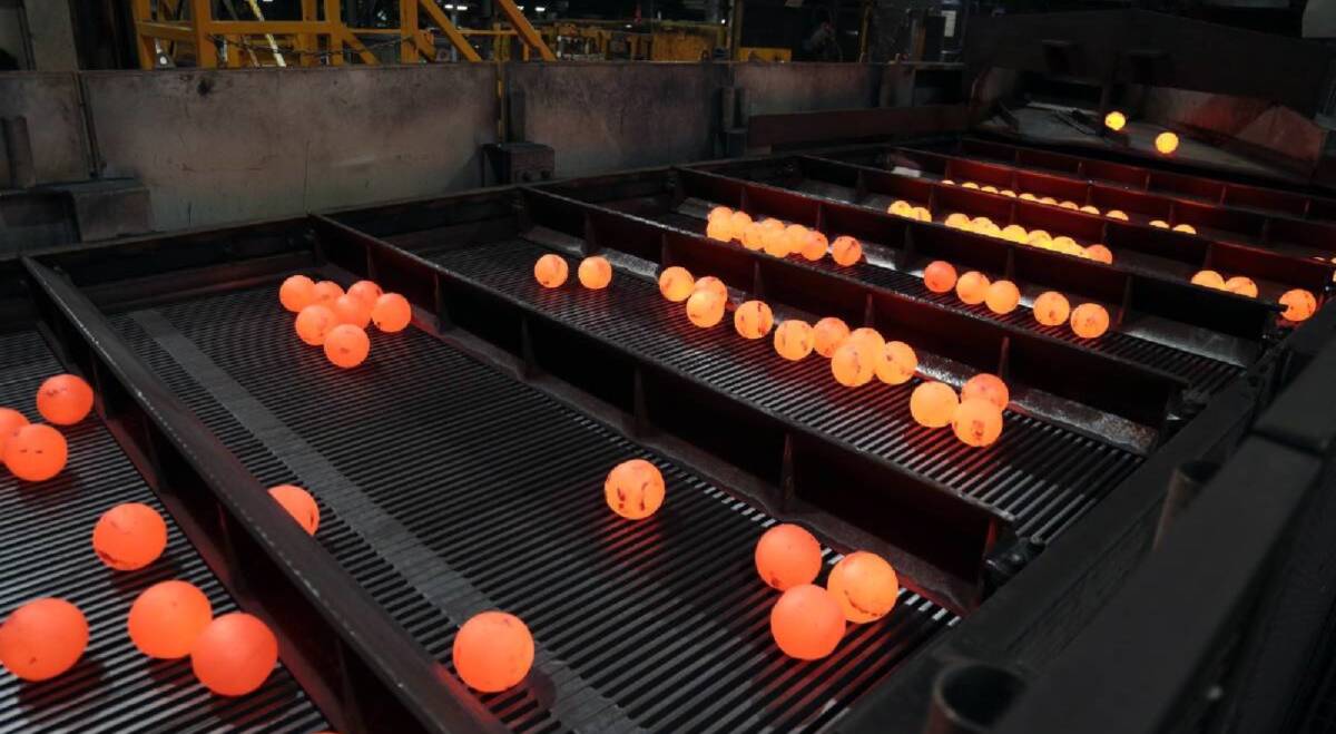 Grinding balls in production at Molycop's Newcastle facility. 