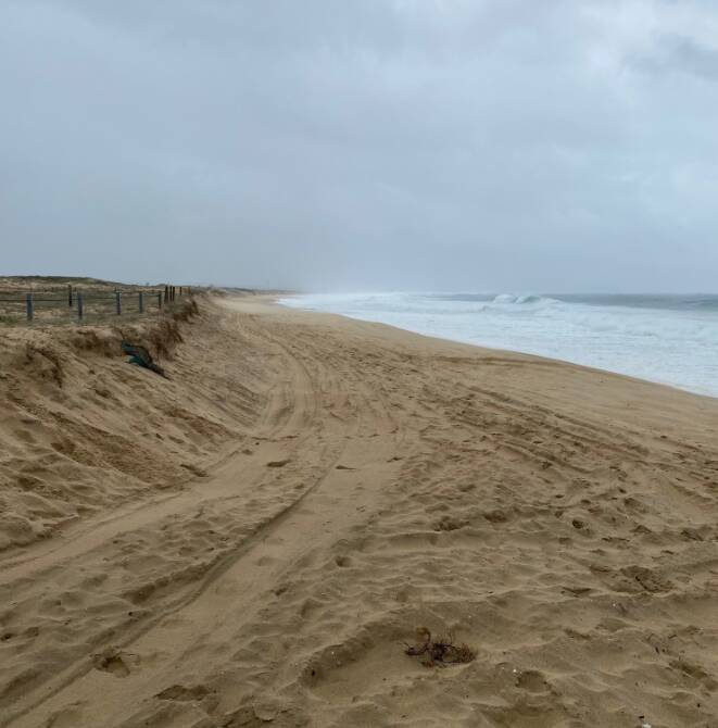 Holding up: Blacksmiths beach on Tuesday afternoon. Picture: Alannah Totterdell