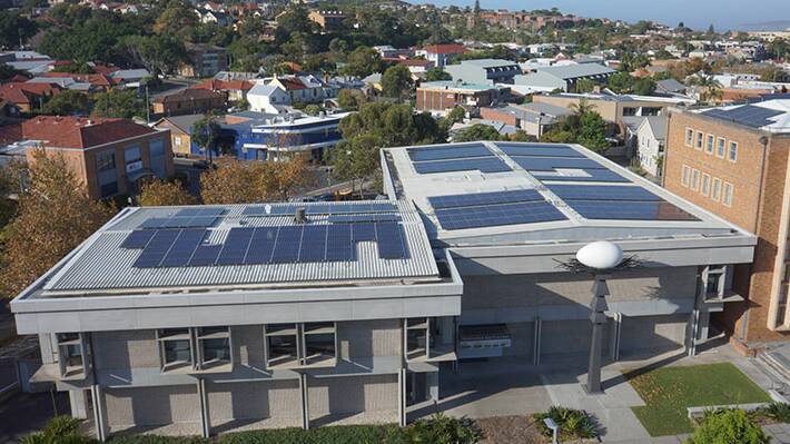 Sustainable: The solar array on Newcastle Art Gallery. More than 400 kilowatts is produced from solar installed on council-owned buildings. 
