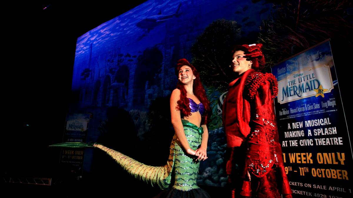 Hunter Drama performing a preview at the Civic Theatre of Disney's The Little Mermaid Jr. in April 2014.