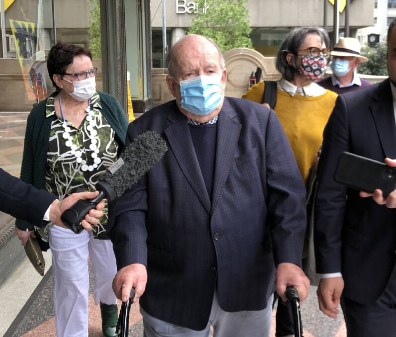 Nothing to say: William Wade leaves Sydney District Court on Wednesday. 