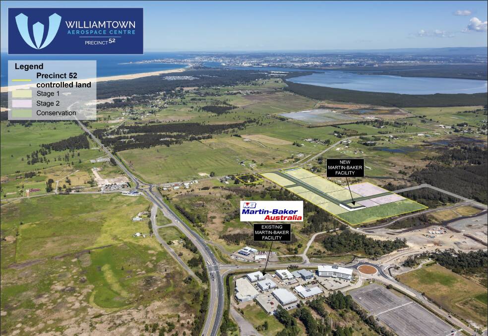 The proposed development stages of Precinct 52 under the Williamtown Special Activation Precinct.
