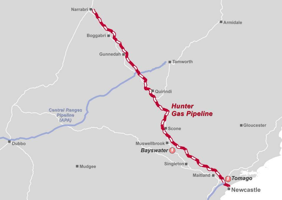 Proposed Hunter Gas Pipeline survey route.