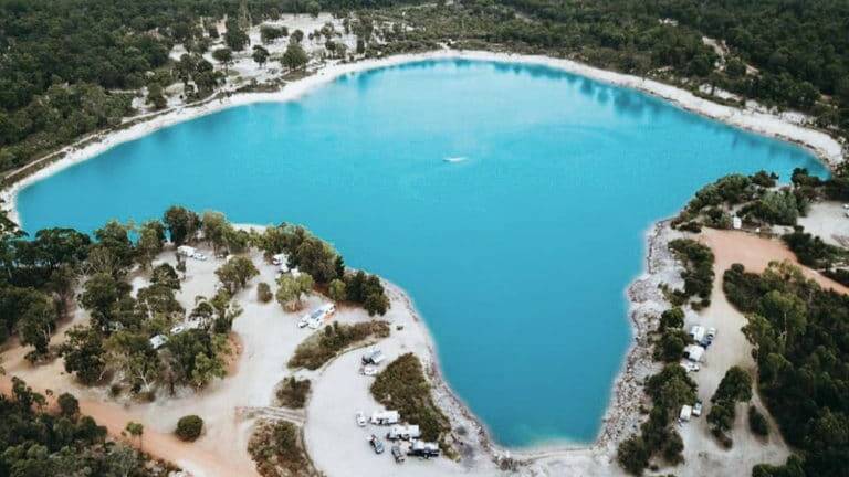 Unreal: The turquoise blue water of Lake Stockton in Western Australia. 