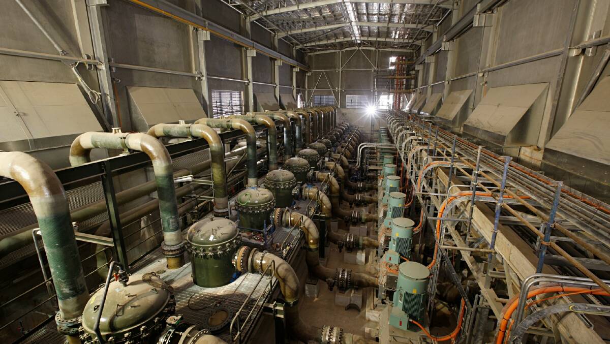 Expensive: Inside the $2 billion Sydney desalination plant. The plant is capable of producing 250 million litres of drinking water per day.
