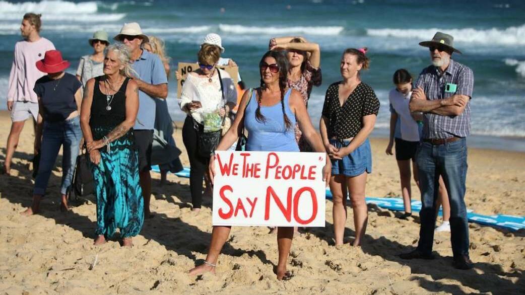 A community protest against PEP 11 held at Bar Beach earlier this year.