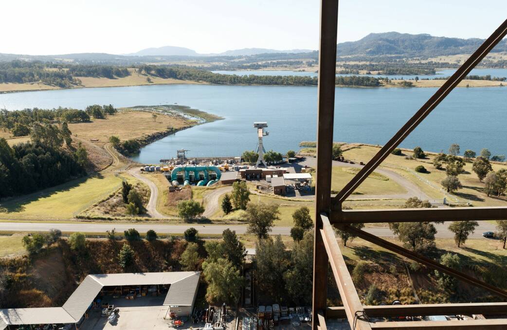 Looking over Lake Liddell from the top of the power station. Picture: Max Mason-Hubers