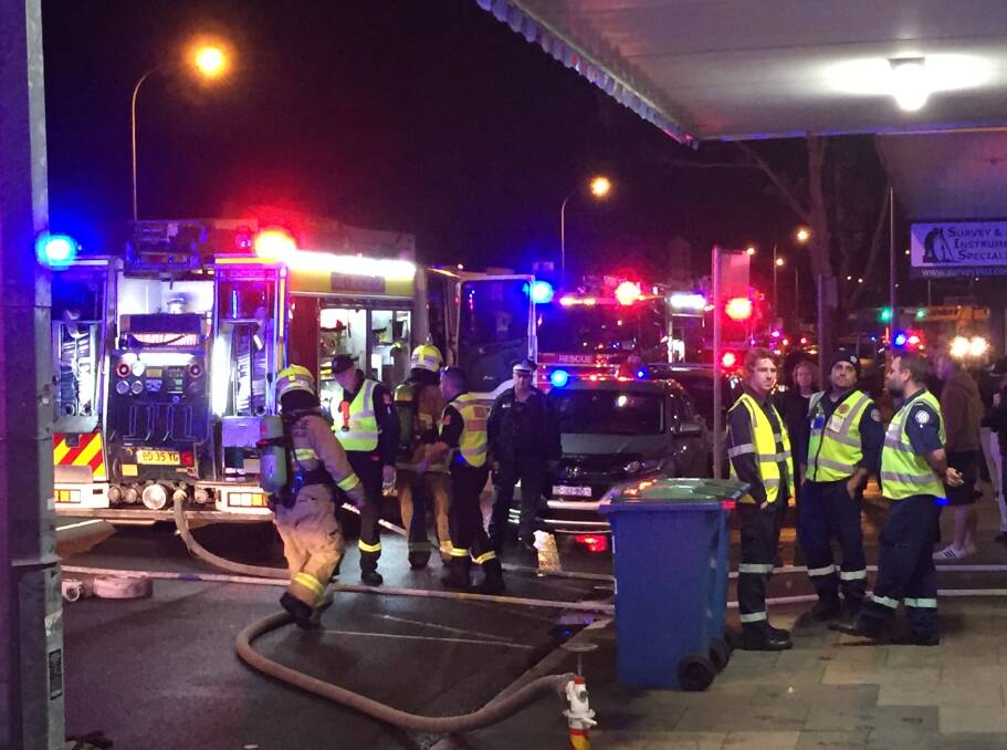 Fire crews at the scene of the Broadmeadow fire. Picture: Ian Kirkwood.
