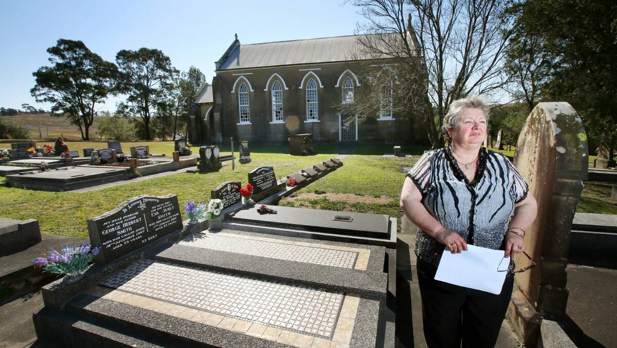 Local Historian Lyn MacBain at St.Clement's Anglican Church grounds