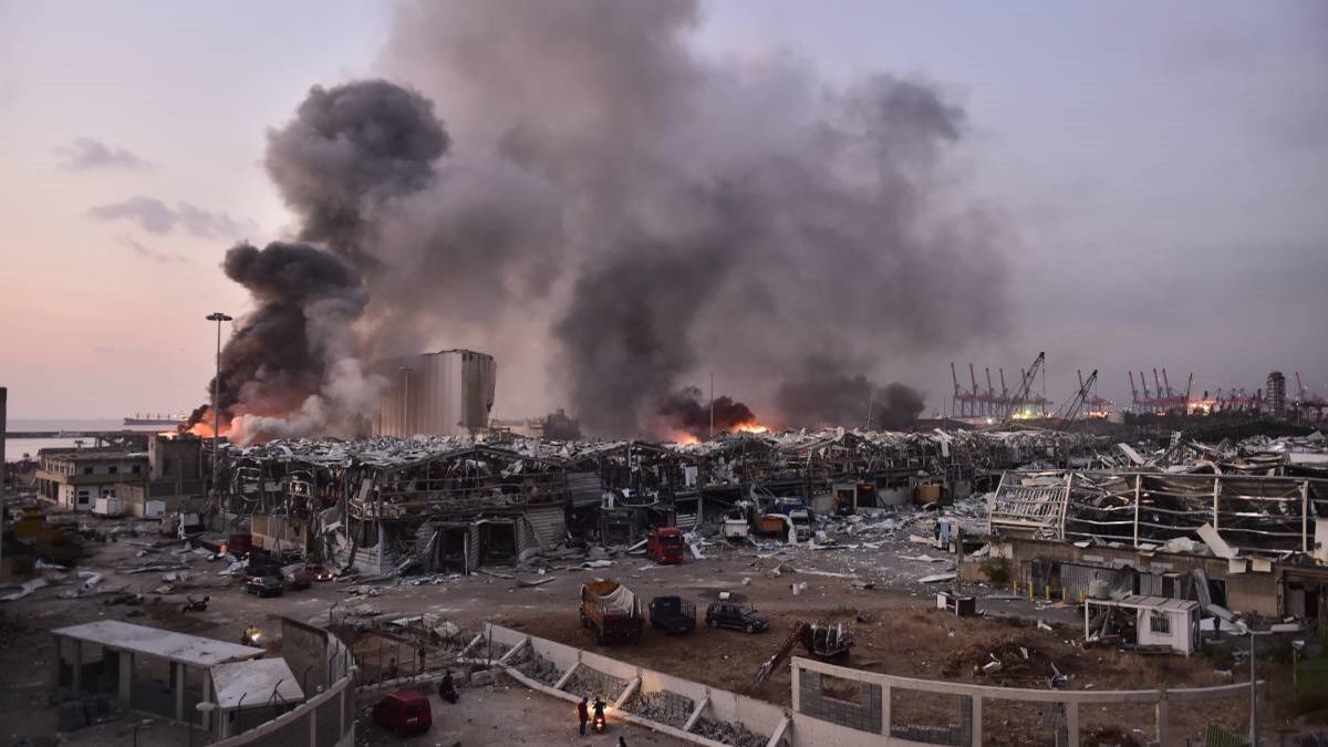 Aftermath: Beirut after Tuesday's ammonium nitrate explosion ripped through the city. Picture: Getty Images.