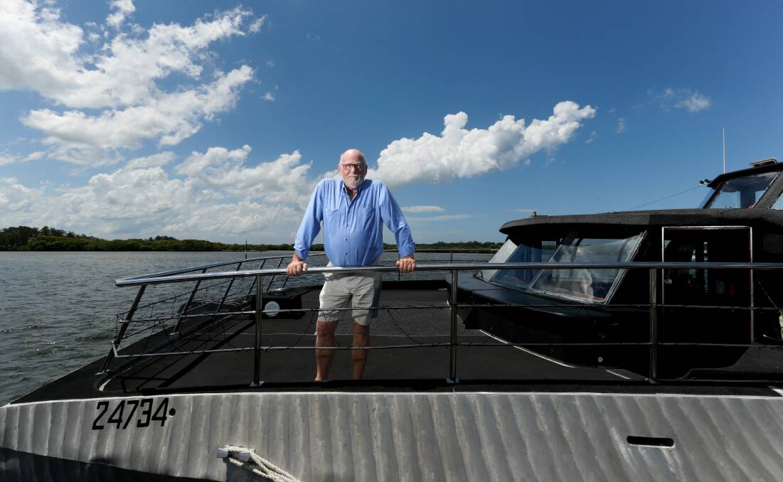 Y-Knot ferry operator Noel Gaunt at Tea Gardens on Thursday. Picture by Jonathan Carroll.