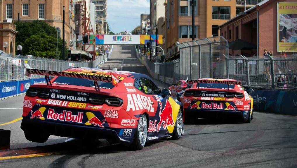 Supercars in action in Newcastle earlier this month. Picture by Marina Neil.