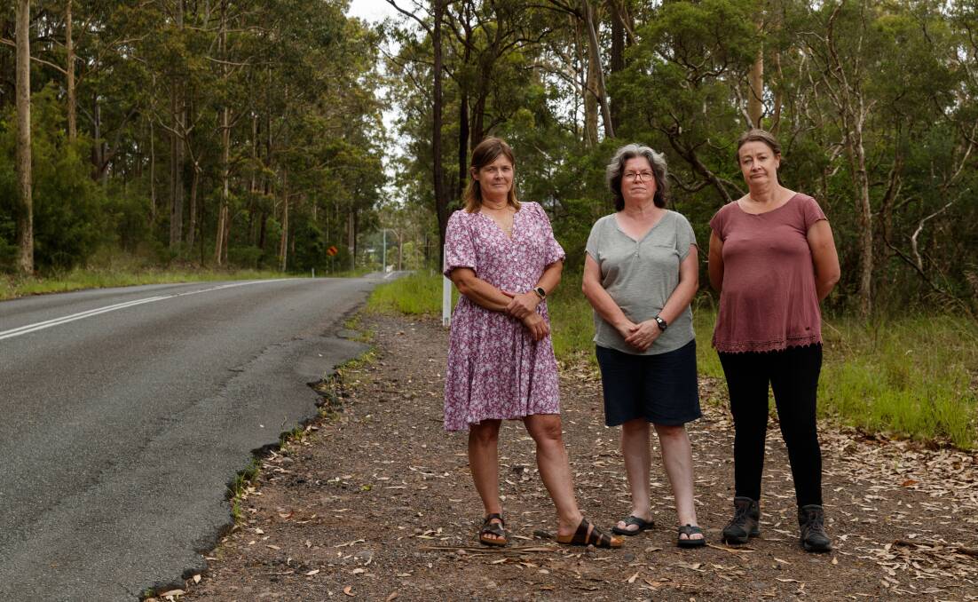 Not good enough: Italia Road residents Michelle Wills, Melissa Crawford and Charlee Connor share their safety concerns. Picture: Max Mason-Hubers