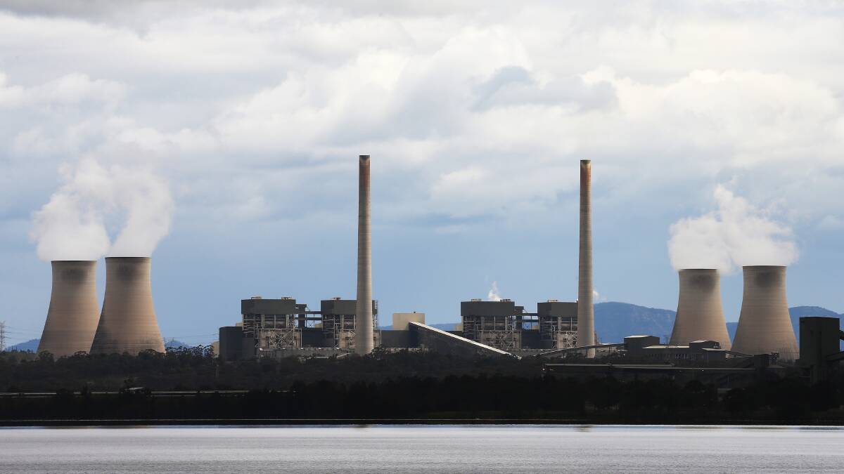 Looking across Lake Liddell towards Bayswater and the former Liddell Power Station. Picture by Peter Lorimer. 
