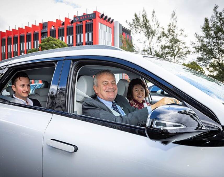 Fuel for the future: Professor Alex Zelinsky driving a car fuel by green hydrogen that was created at the University of Newcastle. Picture: University of Newcastle. 