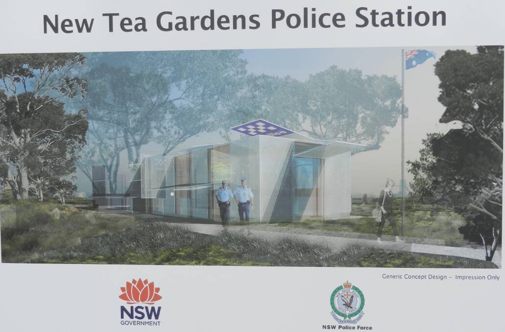 Artist's impression: The artwork attached to Tea Gardens police station.