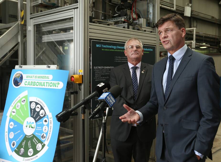 Hydrogen option: Angus Taylor says hydrogen will be gradually be introduced into the the Kurri gas-fired power station. Picture: Simone De Peak