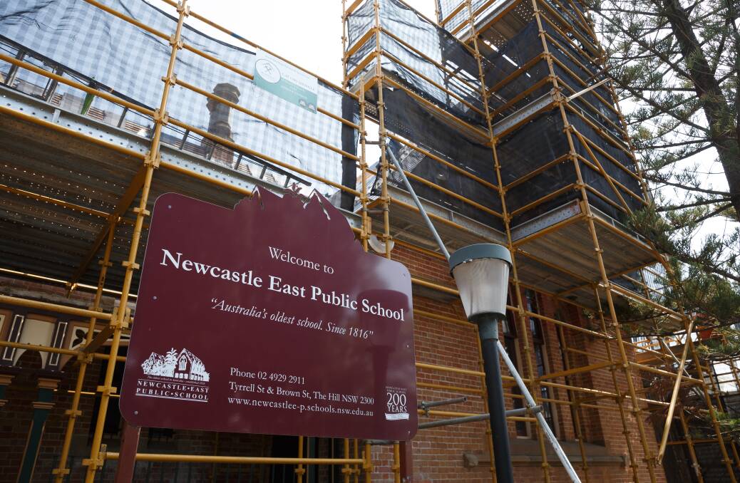More questions than answers: At three families have withdrawn their children from Newcastle East Public School over concerns about the safety of the heritage building. 