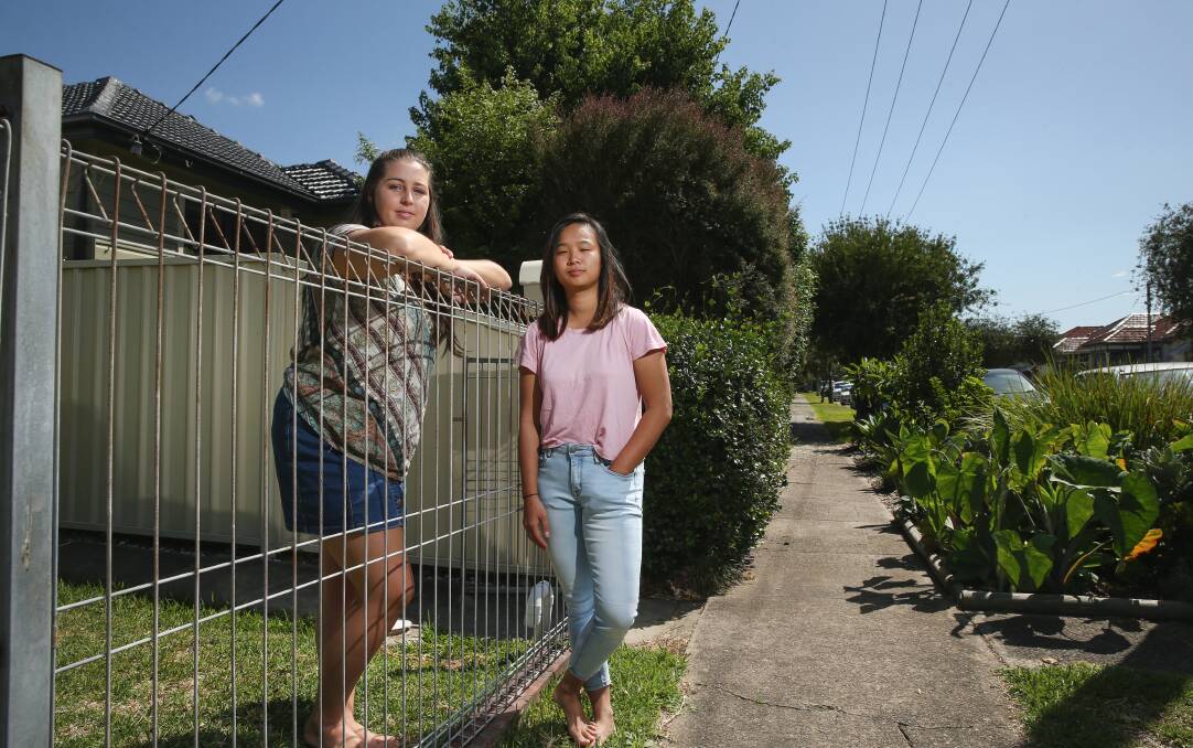 Shocked: Hamilton North residents, Mareeka Britten and Chloe Law are concerned about the potential health impacts of PFAS contamination in their street.  Picture: Marina Neil